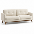3-Sitzer-Sofa mit Bouclé-Bezug in Cremeweiß und Braun, 210 x 86 x 84 cm, skandinavisches Design
