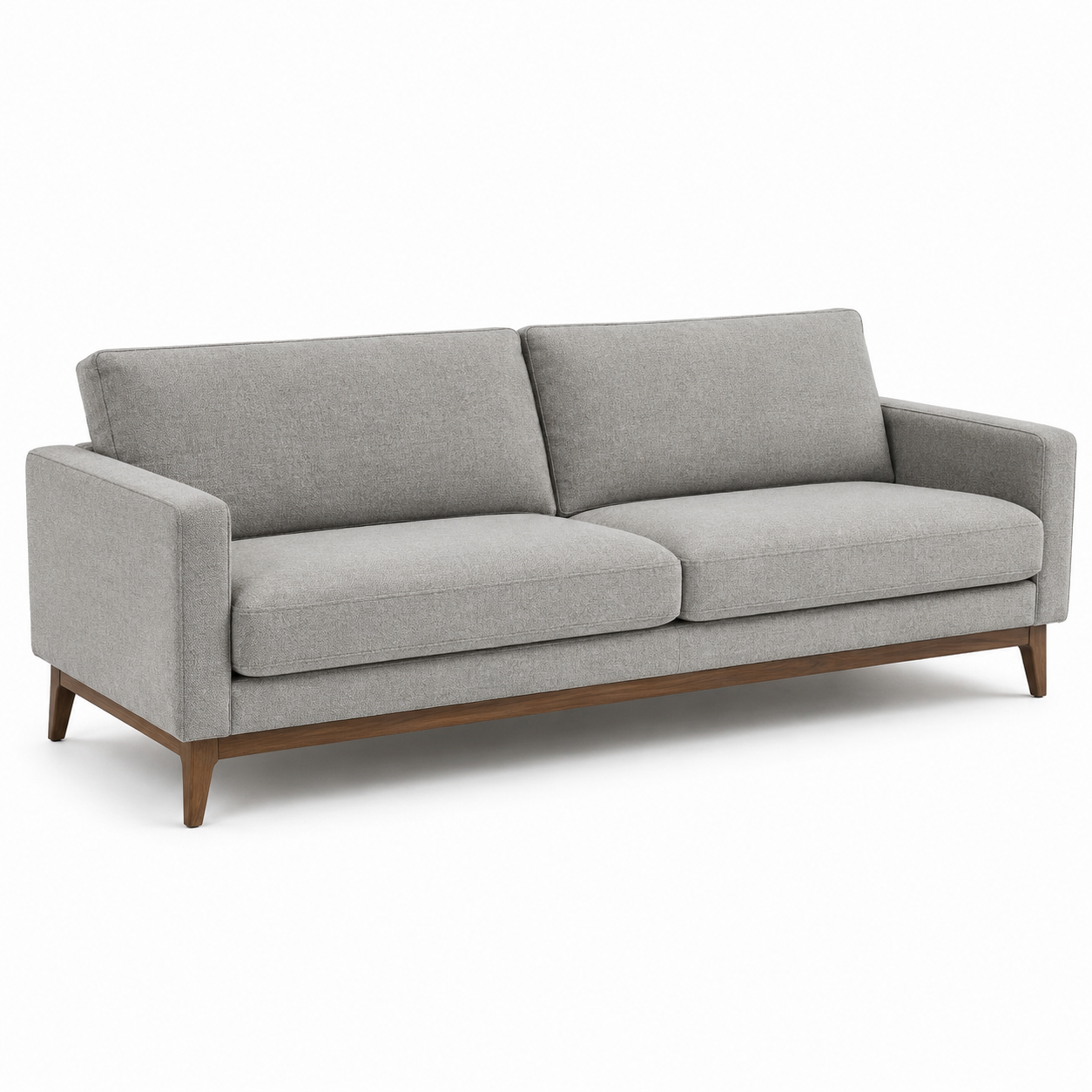 3-Sitzer-Sofa in Grau/Braun, 215 x 88 x 84 cm, Stoffbezug mit Holzgestell