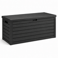 Auflagenbox aus Kunststoff in Holzoptik, 120 x 55 x 60 cm, Anthrazit/Schwarz, witterungsbeständig